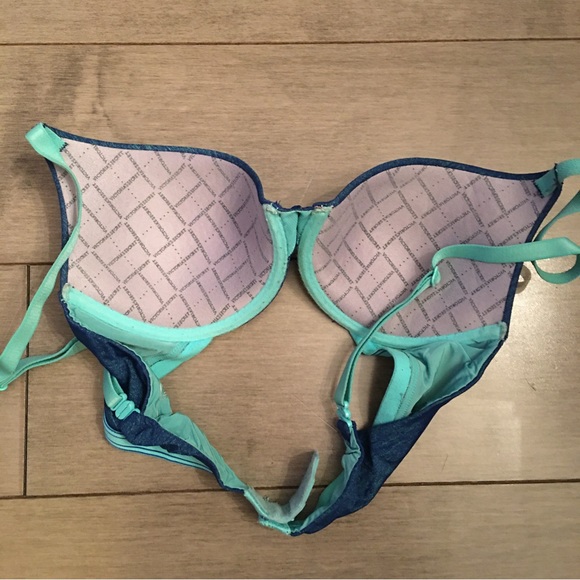 3for$30 VICTORIA SECRET LADIES BRA - 32A MELANG BLUE- GREAT CONDITION - Picture 2 of 3